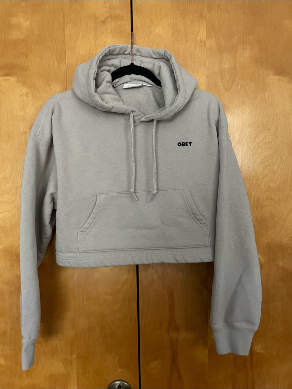Obey grey cropped sweatshirt size medium
